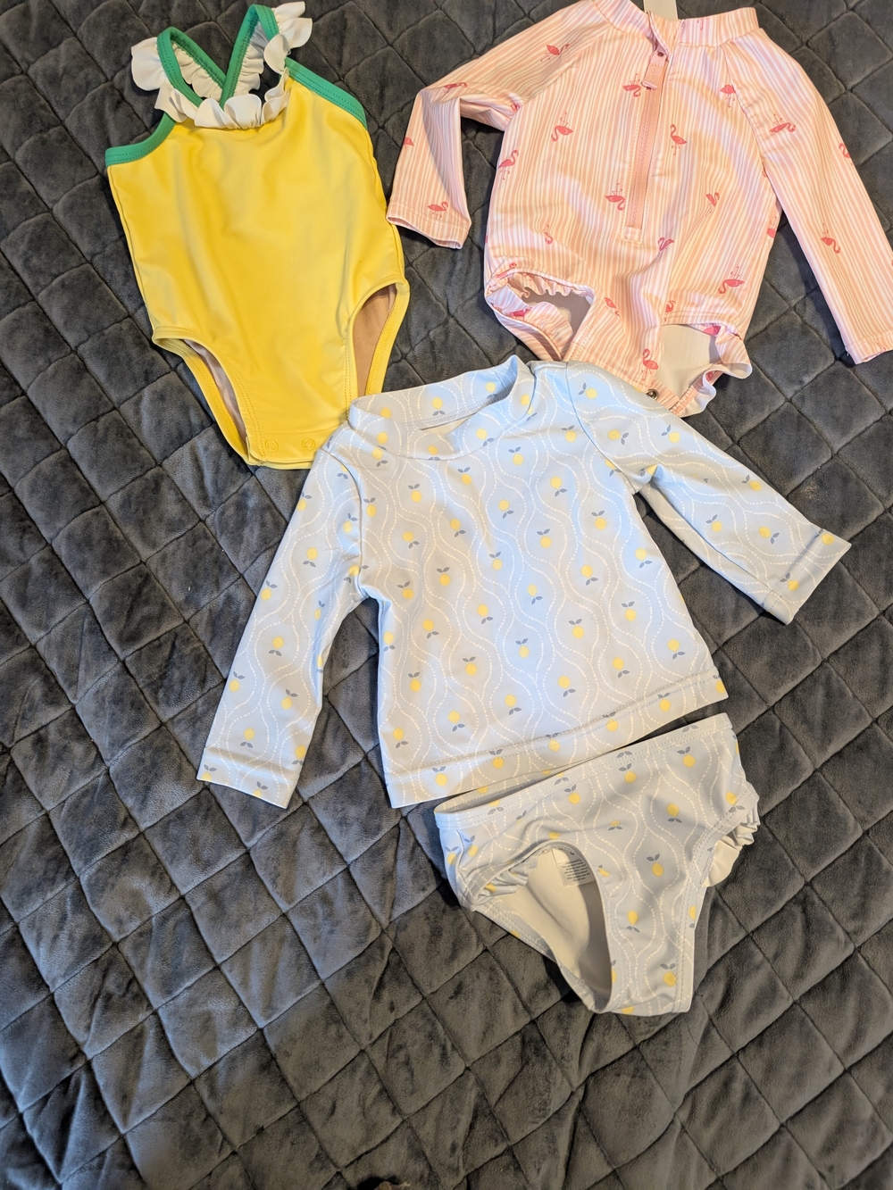 Kids Yellow Ruffle Strap One-Piece Swimsuit - Brand Unspecified
